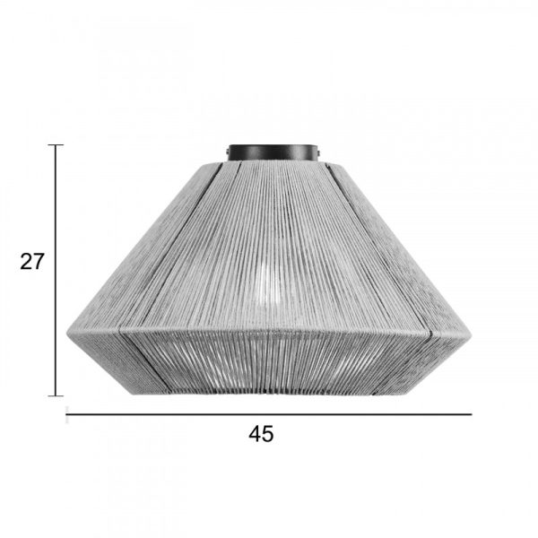 Διαστάσεις για Φωτιστικό μονόφωτο οροφής σχοινί natural Ε27 Φ45.