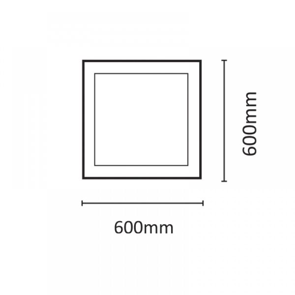 Διαστάσεις για Πλαίσιο Αλουμινίου για Τετράγωνο Led Panel D:60cm.