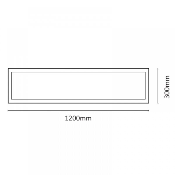 Διαστάσεις για Πλαίσιο Αλουμινίου για Παραλληλόγραμμο Led Panel D:120cmX30cm.