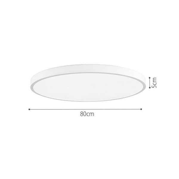 Διαστάσεις για Πλαφονιέρα οροφής LED 150W 3CCT (by switch on base) από λευκό μέταλλο και ακρυλικό D:80cm.